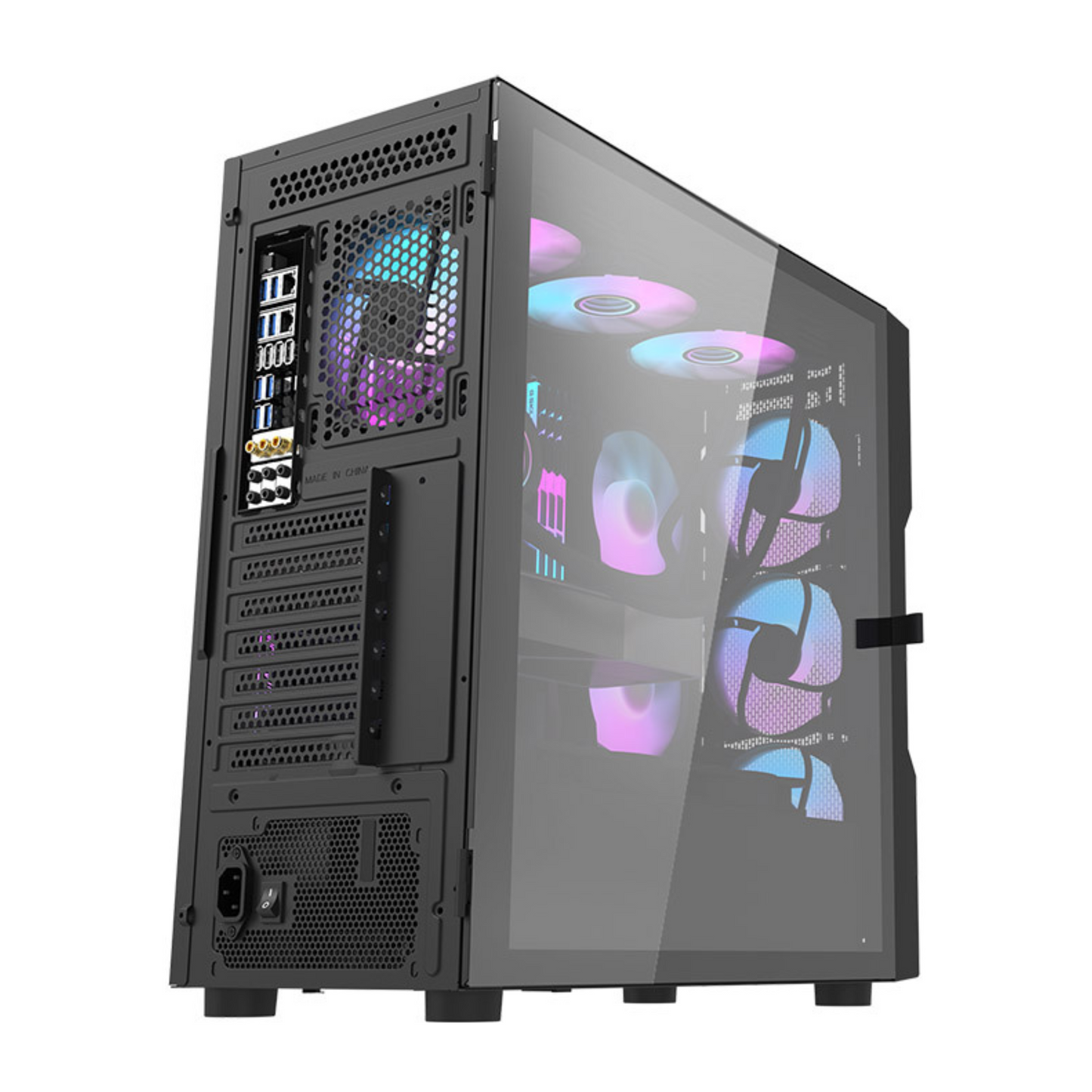 Gabinete DarkFlash DK431 (4 coolers) Negro/Blanco