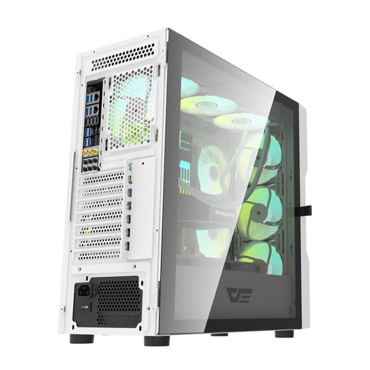 Gabinete DarkFlash DK431 (4 coolers) Negro/Blanco