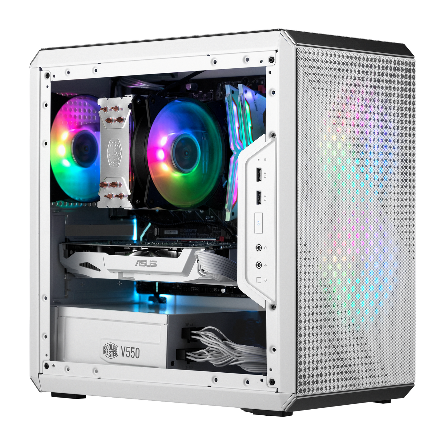 Gabinete Cooler Master MasterBox Q300L (1 cooler) Negro/Blanco