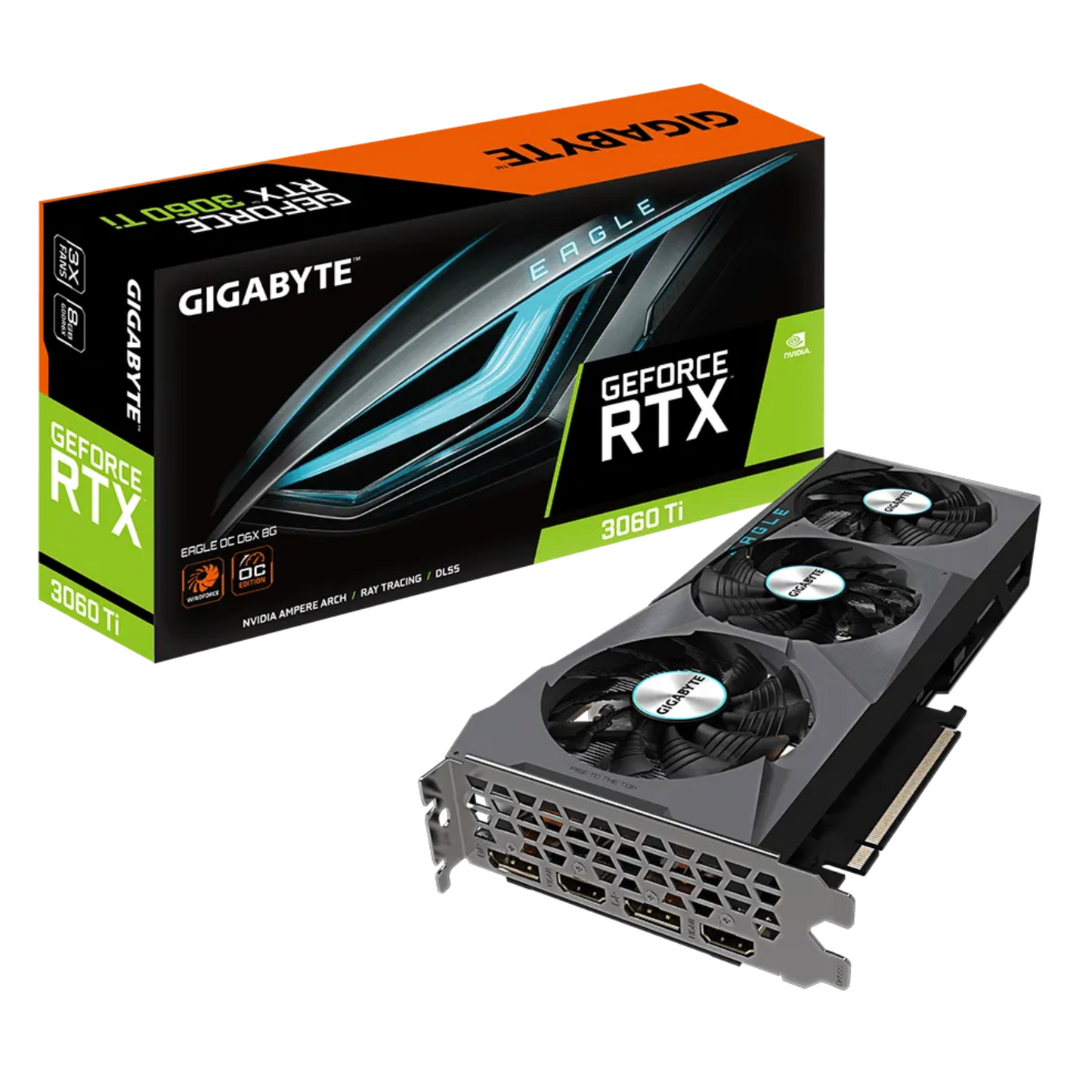 Placa de Video GIGABYTE RTX 3060Ti 8GB GDDR6X EAGLE OC D6X