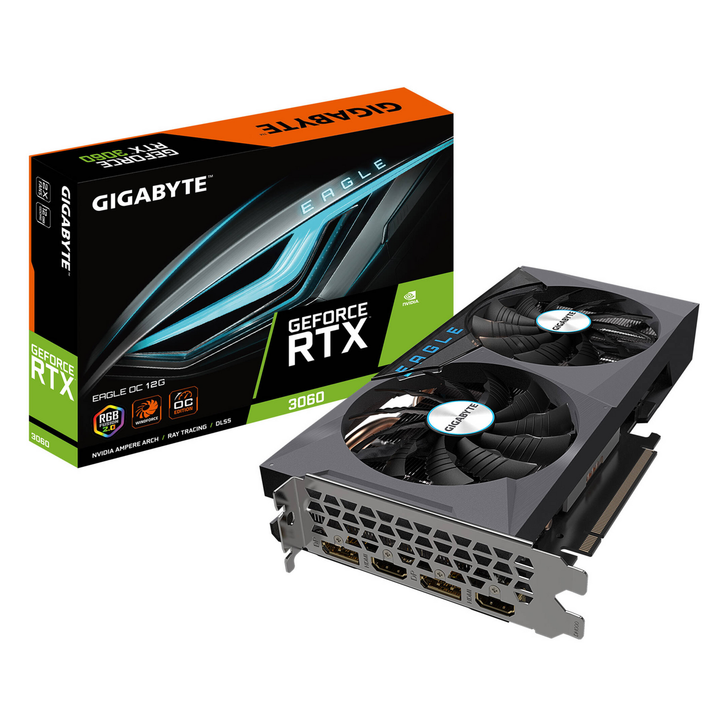 Placa de Video GIGABYTE RTX 3060 12GB GDDR6 EAGLE OC
