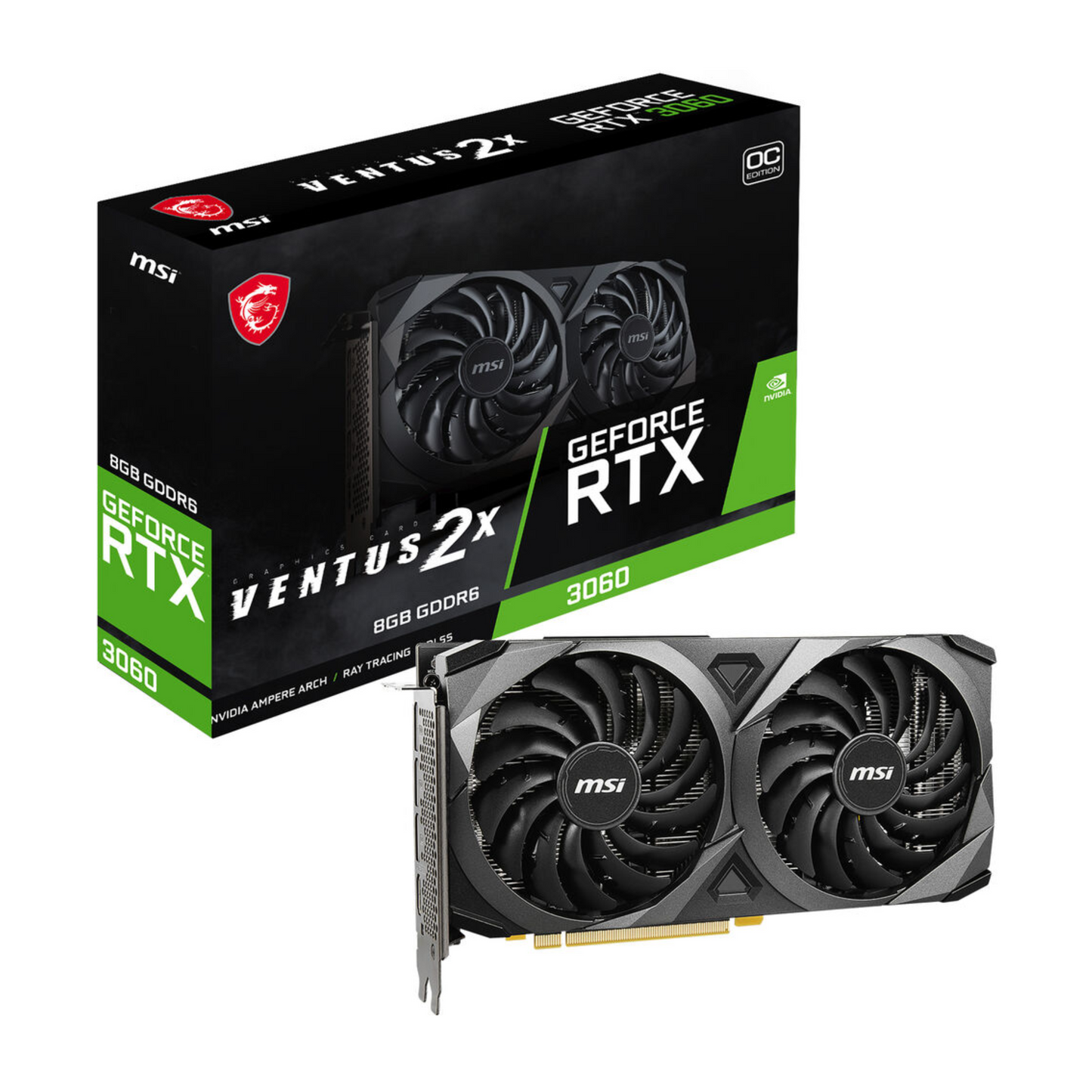 Placa de Video MSI RTX 3060 12GB GDDR6X Ventus 2X OC