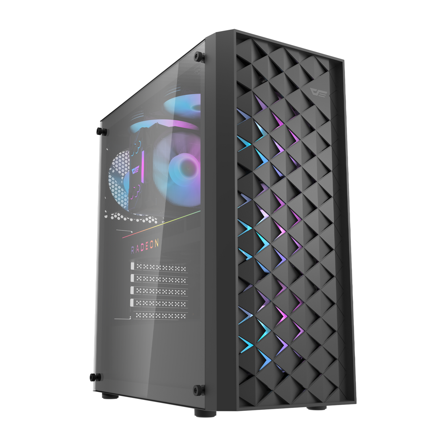 Gabinete DarkFlash DK351 (4 coolers) Negro/Blanco