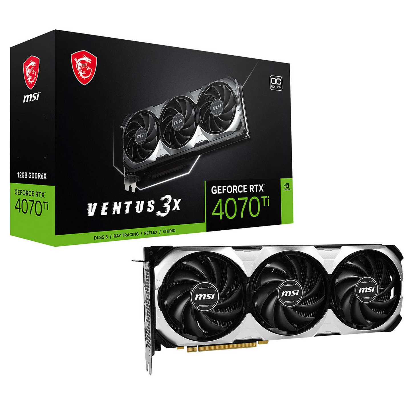 Placa de Video MSI RTX 4070Ti 12GB GDDR6X Ventus 3X OC