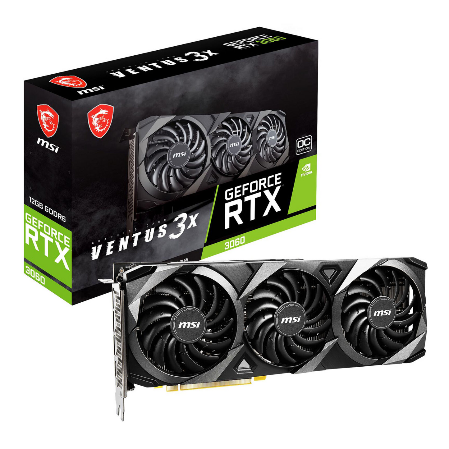 Placa de Video MSI RTX 3060 12GB GDDR6X Ventus 3X OC