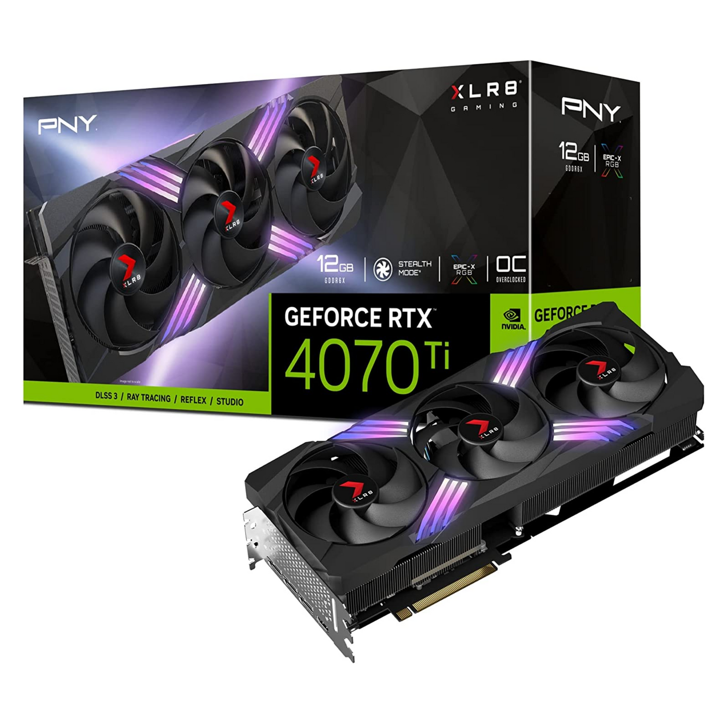 Placa de Video PNY RTX 4070Ti 12GB GDDR6X XLR8 Gaming VERTO™ EPIC-X RGB OC