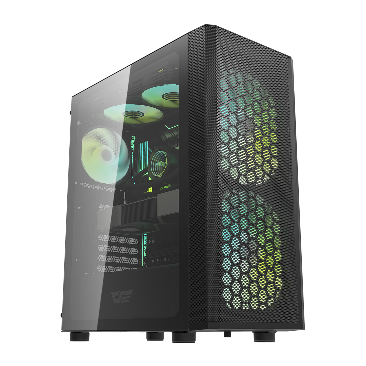 Gabinete DarkFlash DK360 (3 coolers) Negro/Blanco