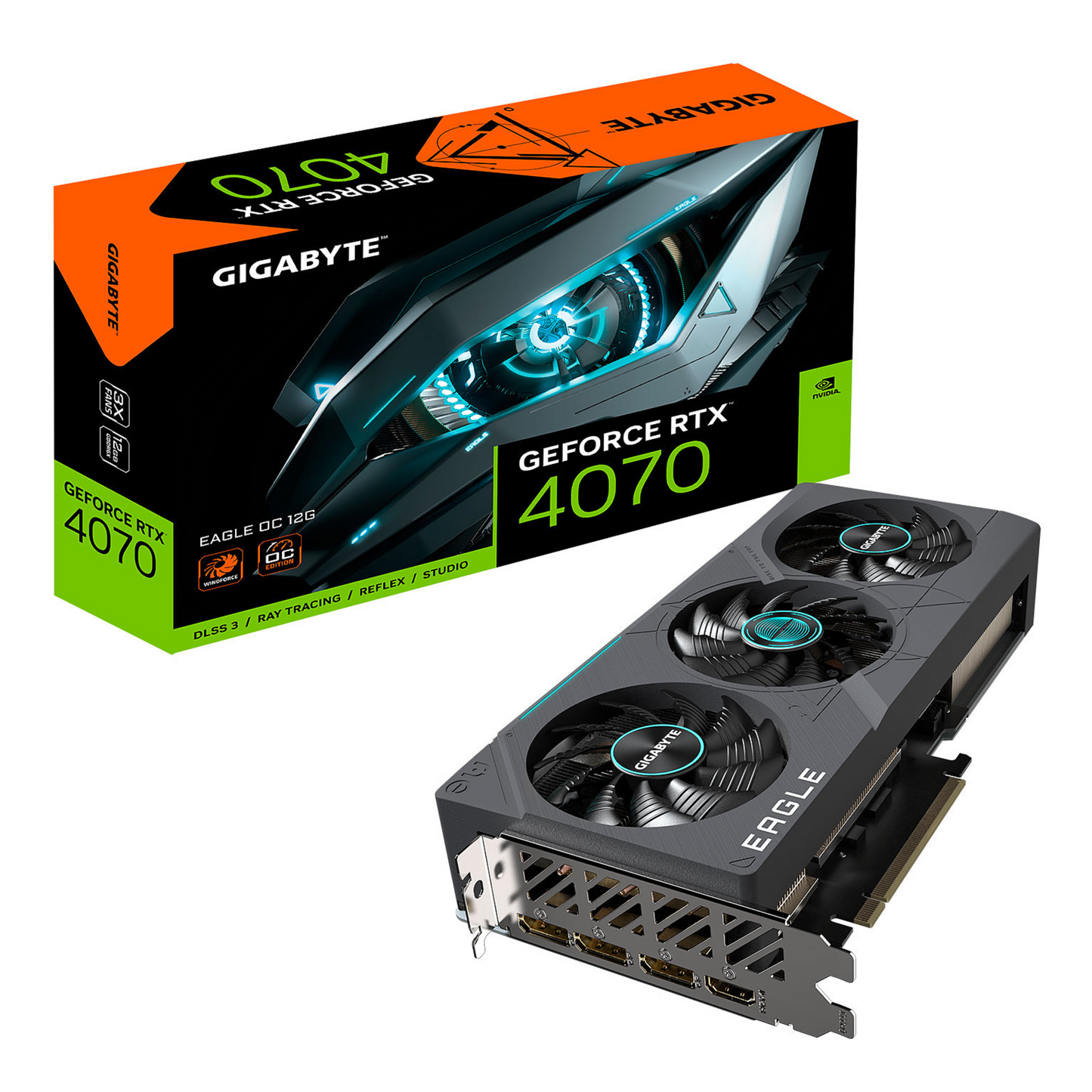Placa de Video GIGABYTE RTX 4070 12GB GDDR6X EAGLE OC