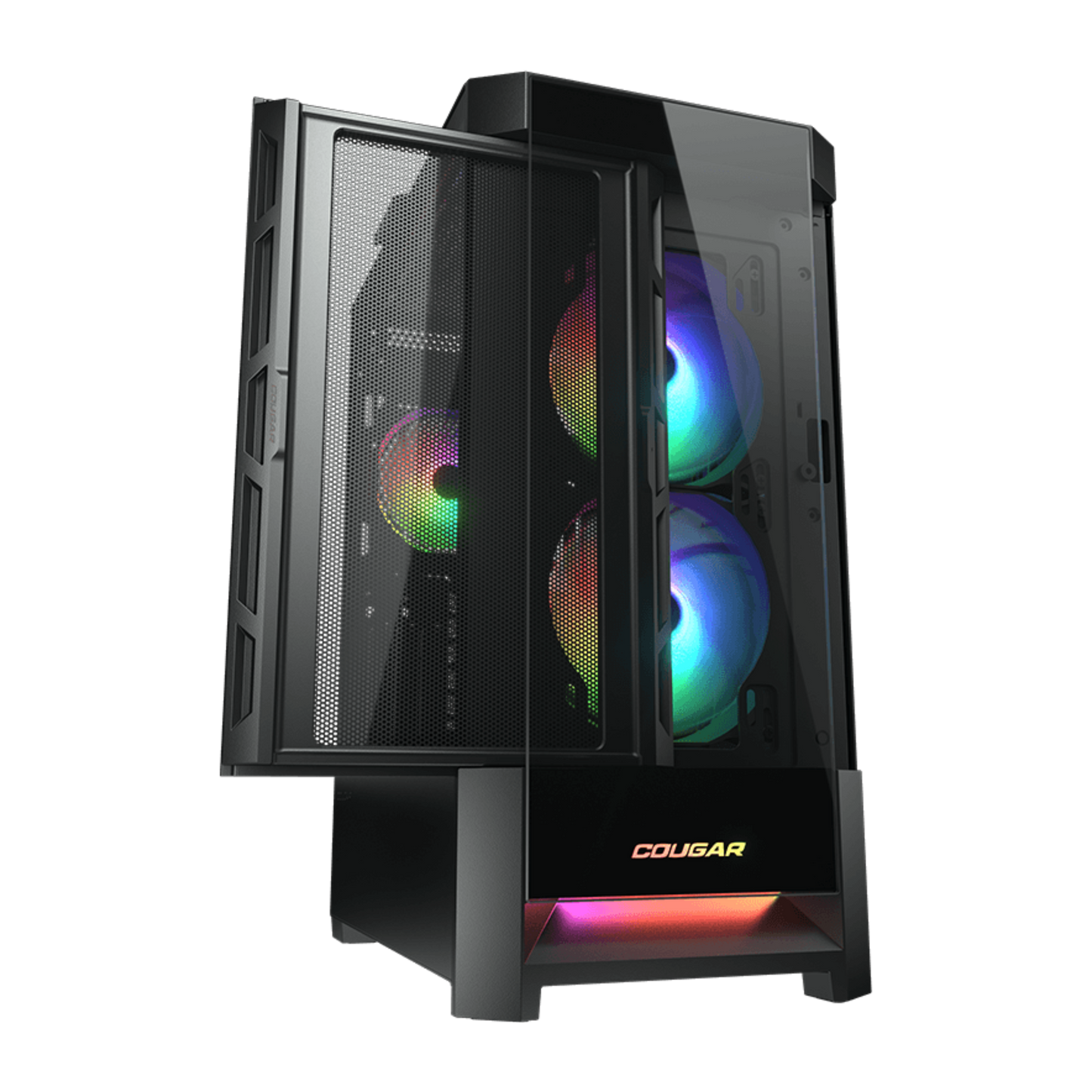 Gabinete Cougar Duoface ARGB (3 coolers) Mesh+Vidrio - Negro/Blanco