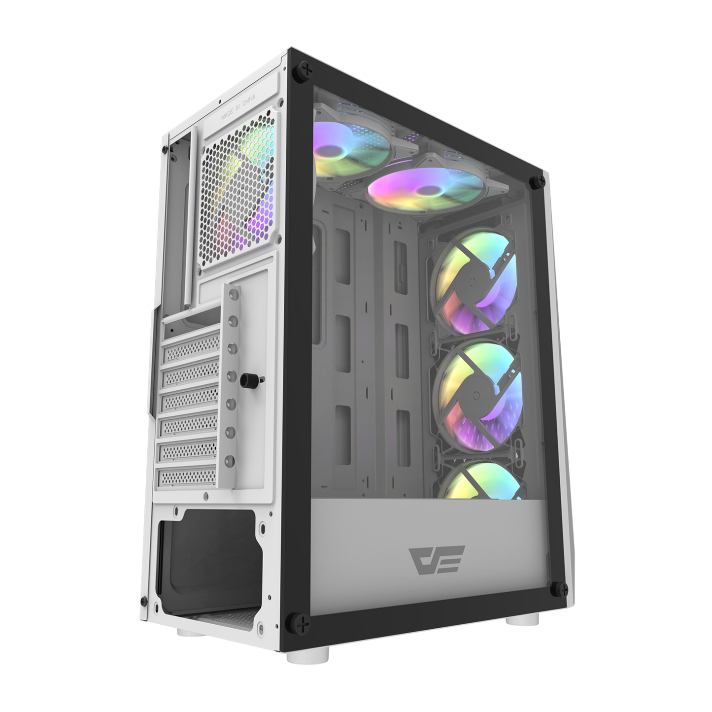 Gabinete DarkFlash DK150 (3 coolers) Negro/Blanco