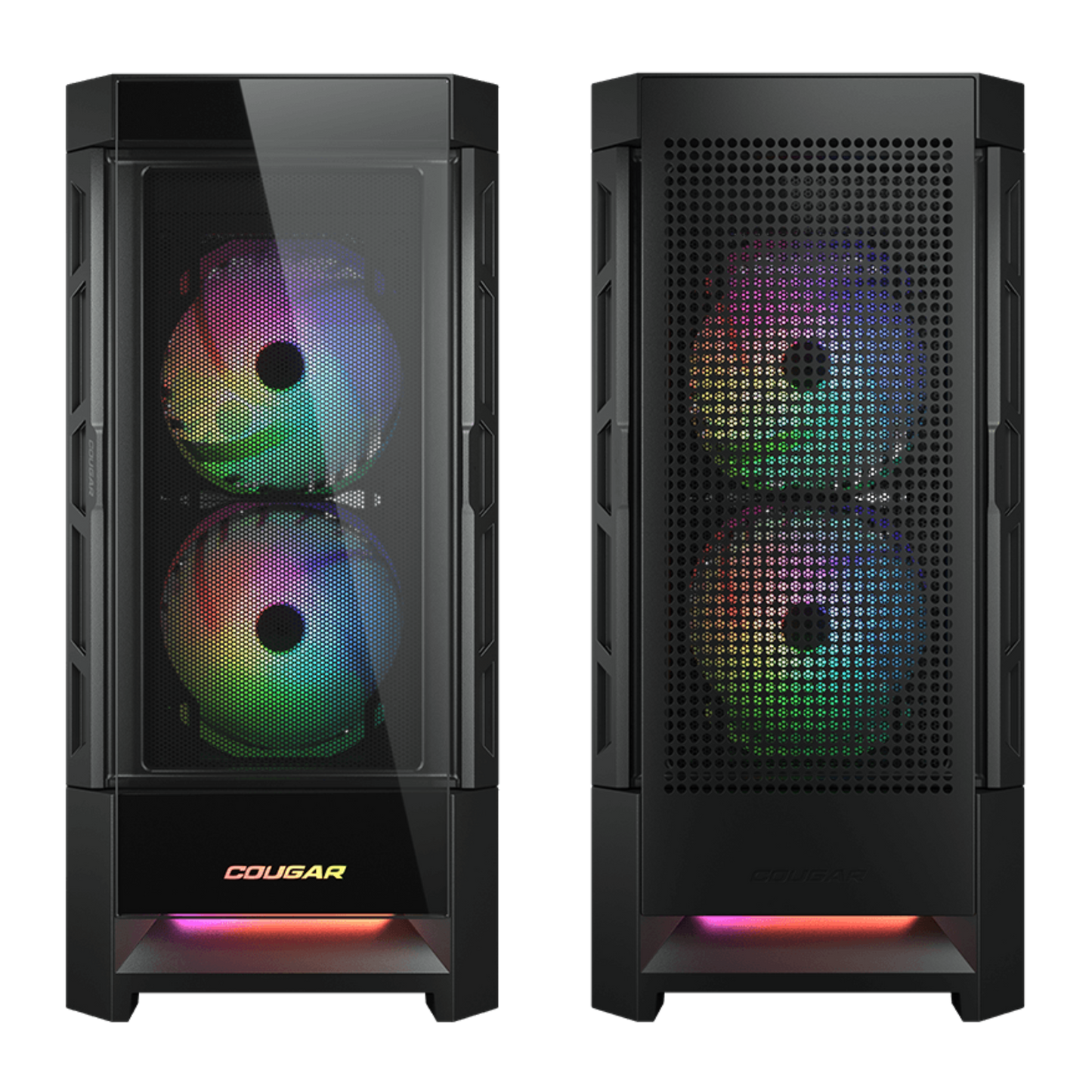 Gabinete Cougar Duoface ARGB (3 coolers) Mesh+Vidrio - Negro/Blanco