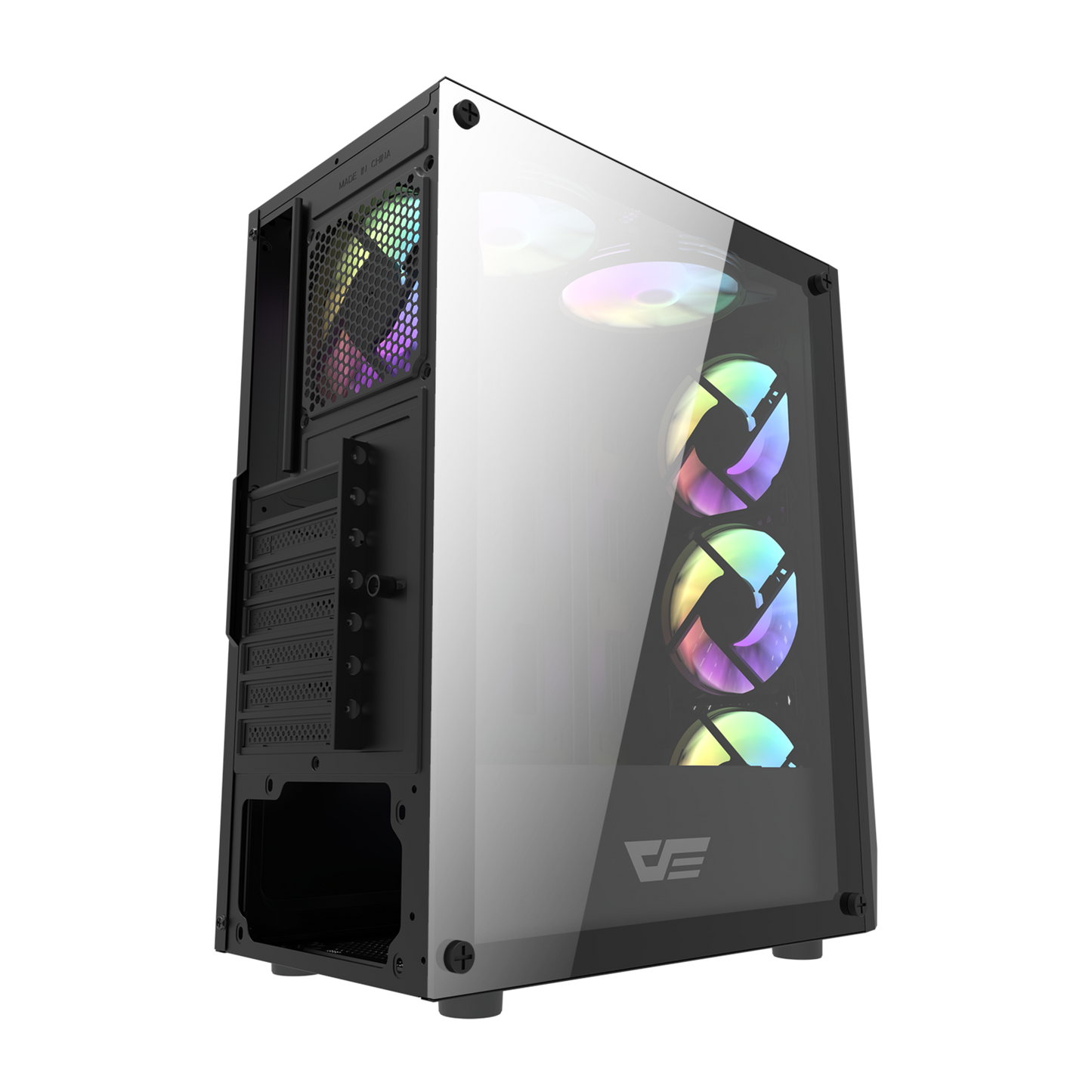 Gabinete DarkFlash DK150 (3 coolers) Negro/Blanco