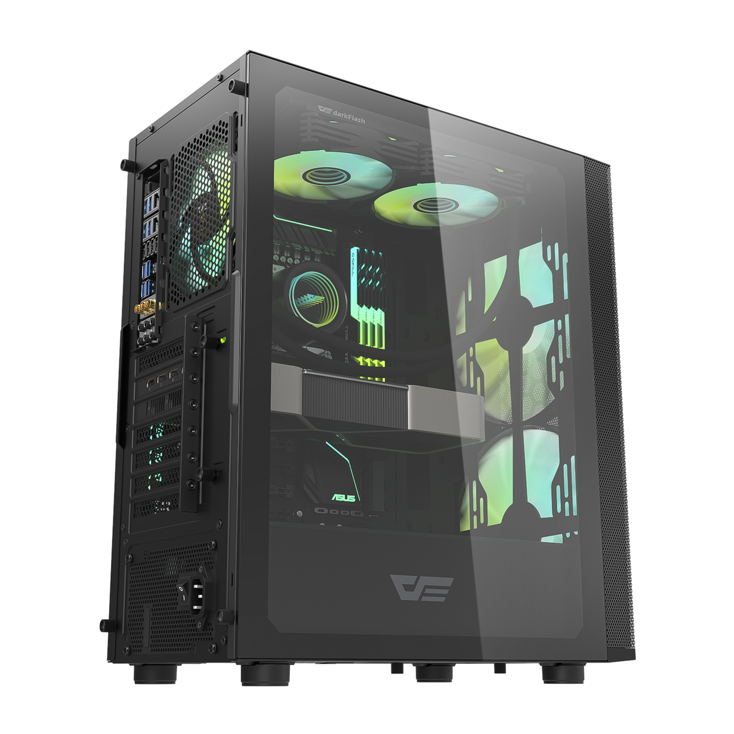 Gabinete DarkFlash DK360 (3 coolers) Negro/Blanco