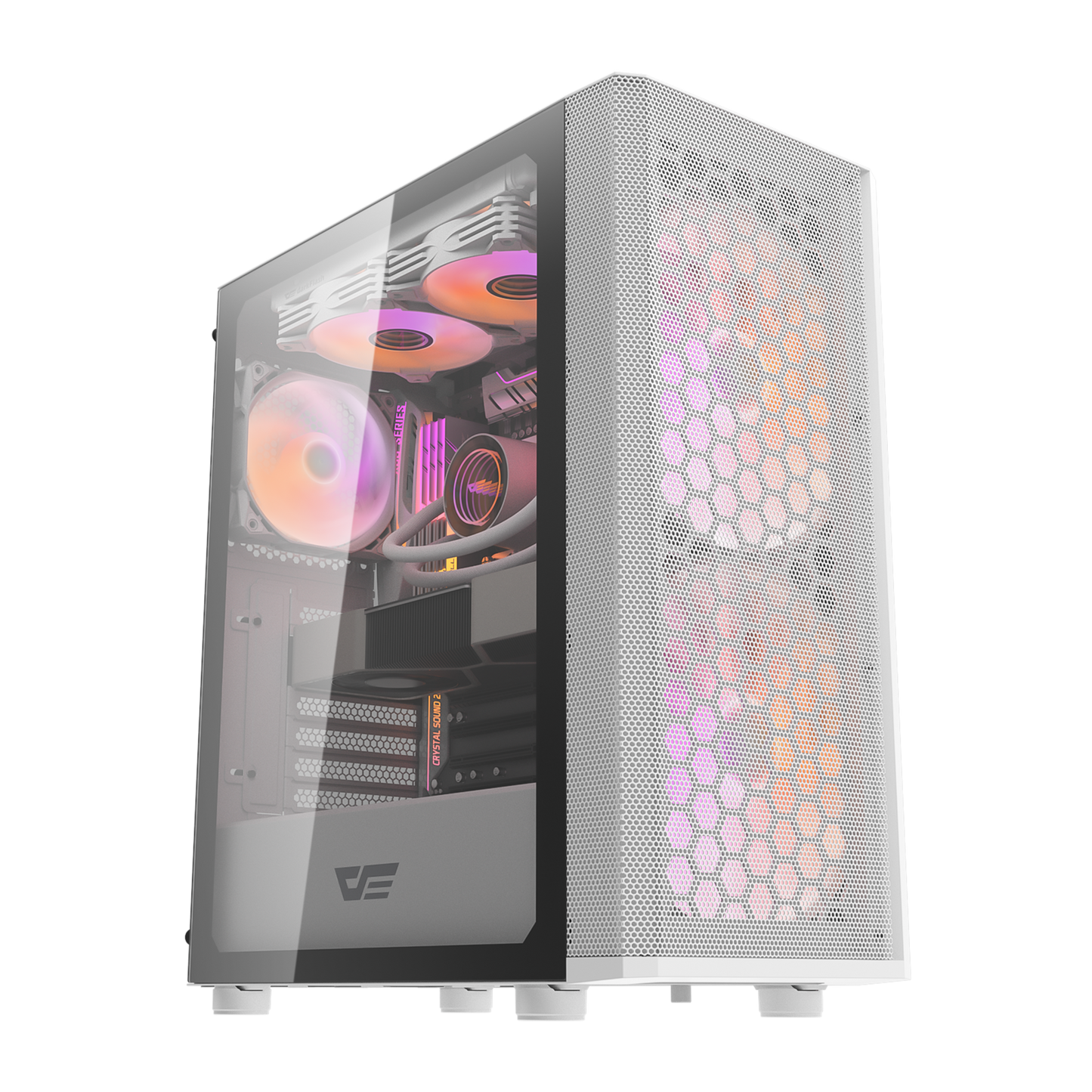 Gabinete DarkFlash DK360 (3 coolers) Negro/Blanco