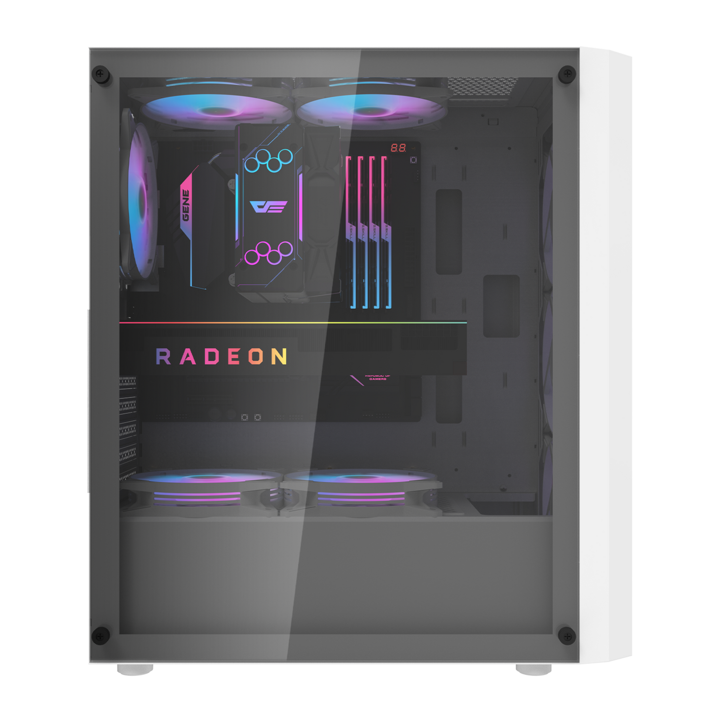 Gabinete DarkFlash DK351 (4 coolers) Negro/Blanco