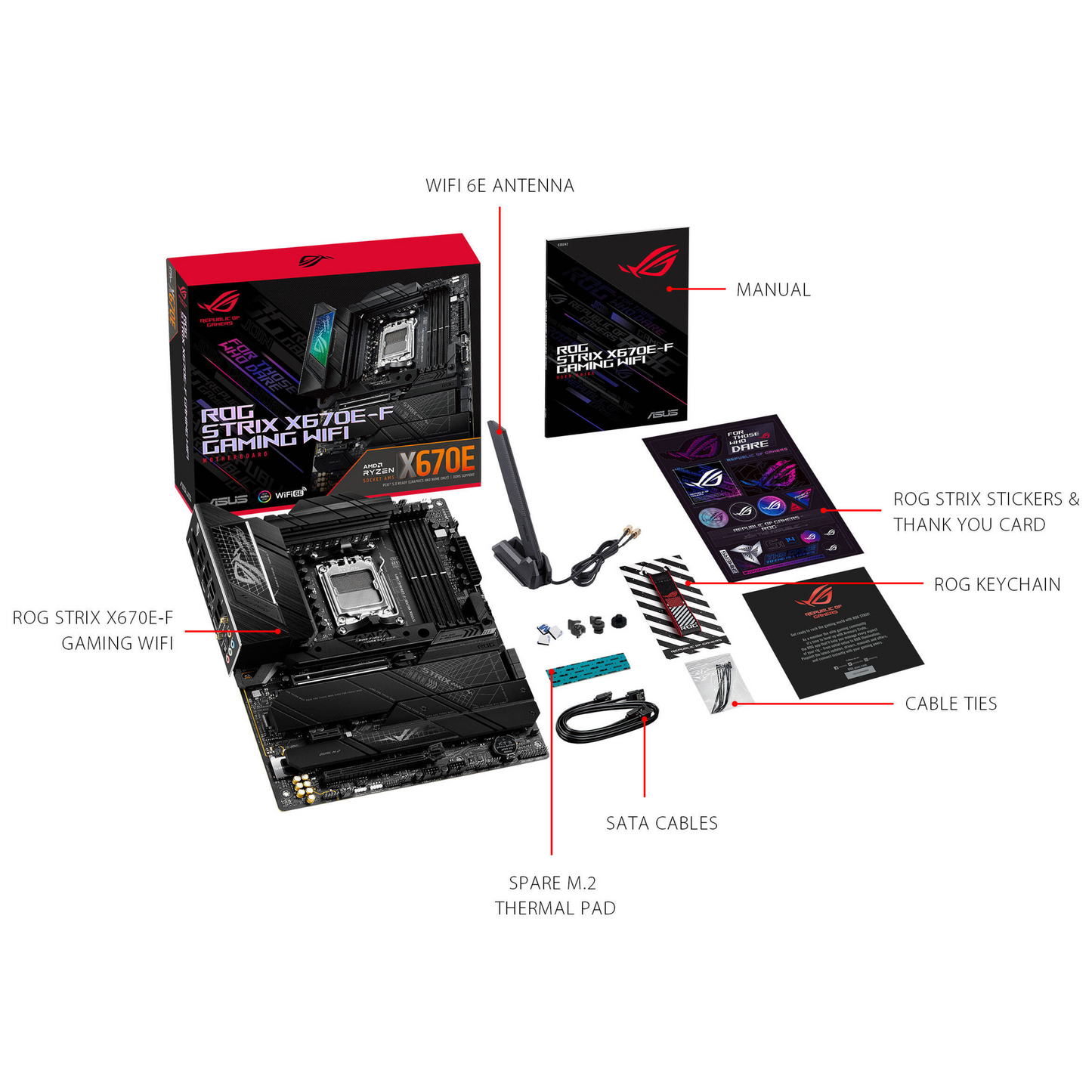 Placa Madre Asus Rog Strix X670E-F Gaming Wi-Fi AM5 DDR5