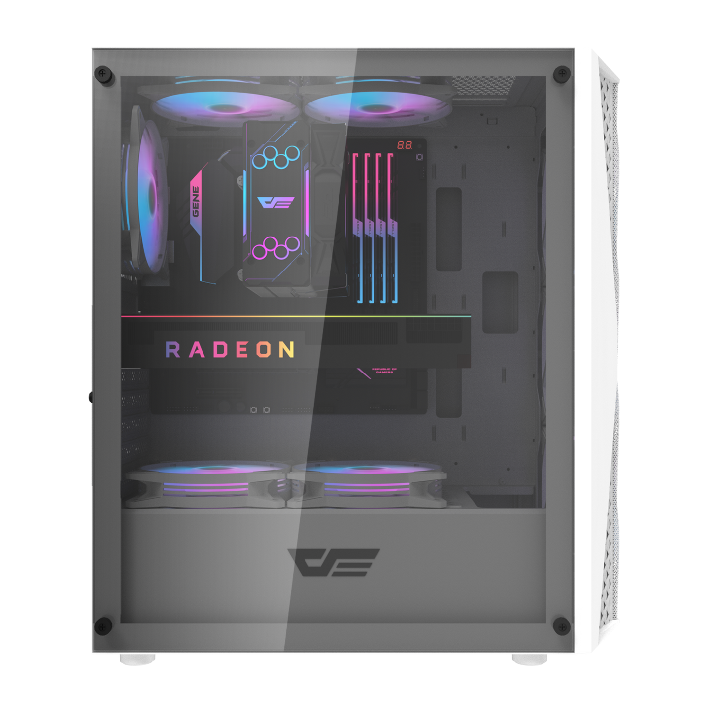 Gabinete DarkFlash DK352 (4 coolers) Negro/Blanco