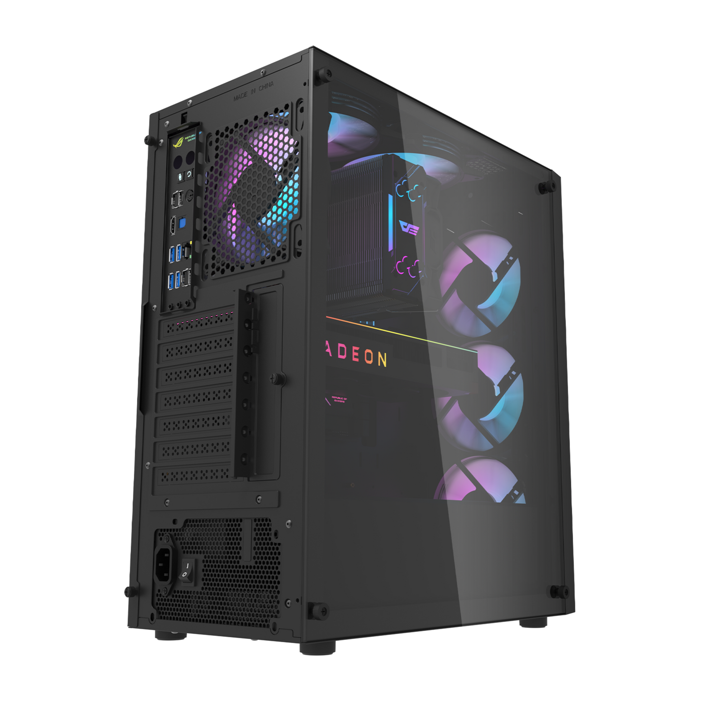 Gabinete DarkFlash DK351 (4 coolers) Negro/Blanco