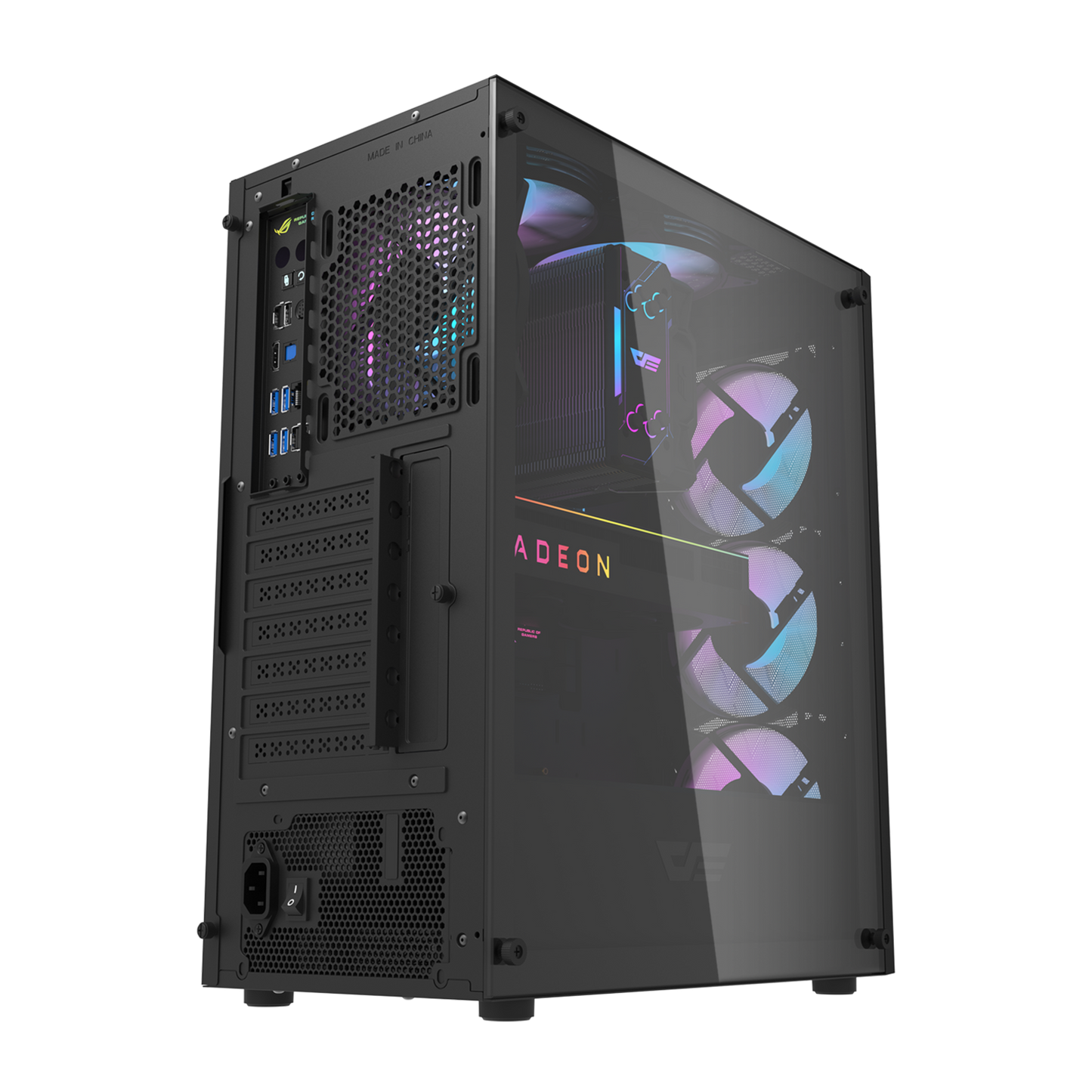 Gabinete DarkFlash DK352 (4 coolers) Negro/Blanco