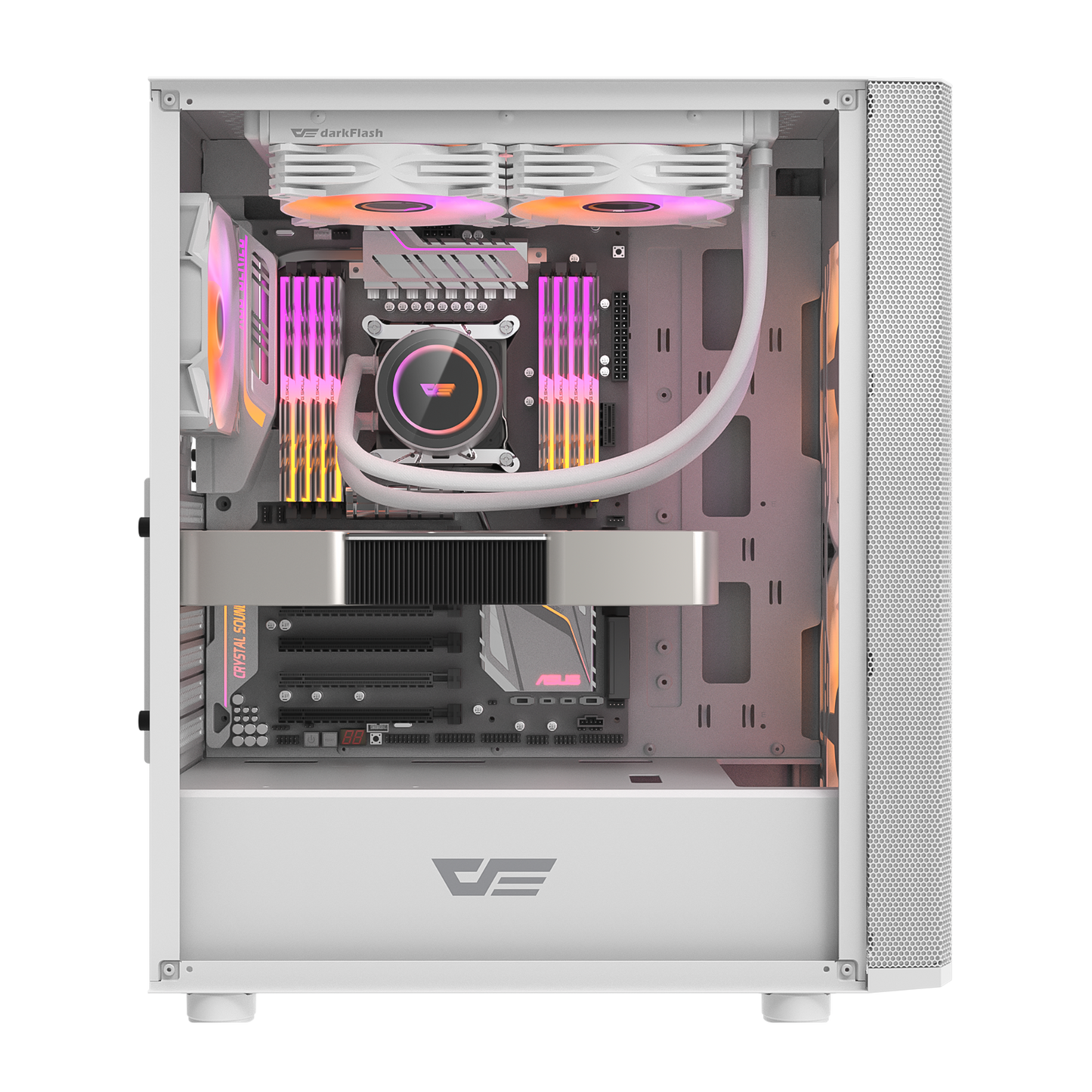 Gabinete DarkFlash DK360 (3 coolers) Negro/Blanco