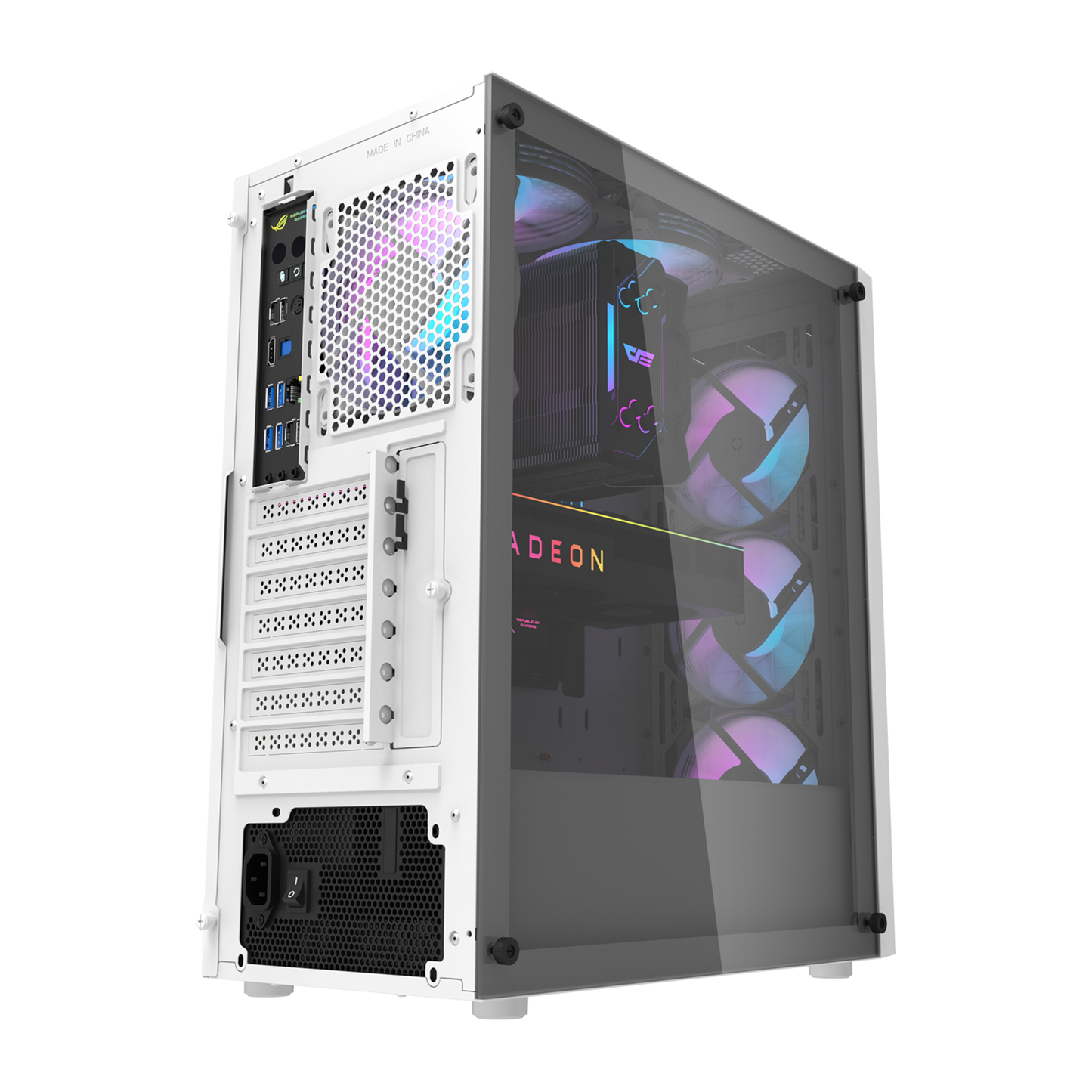 Gabinete DarkFlash DK351 (4 coolers) Negro/Blanco