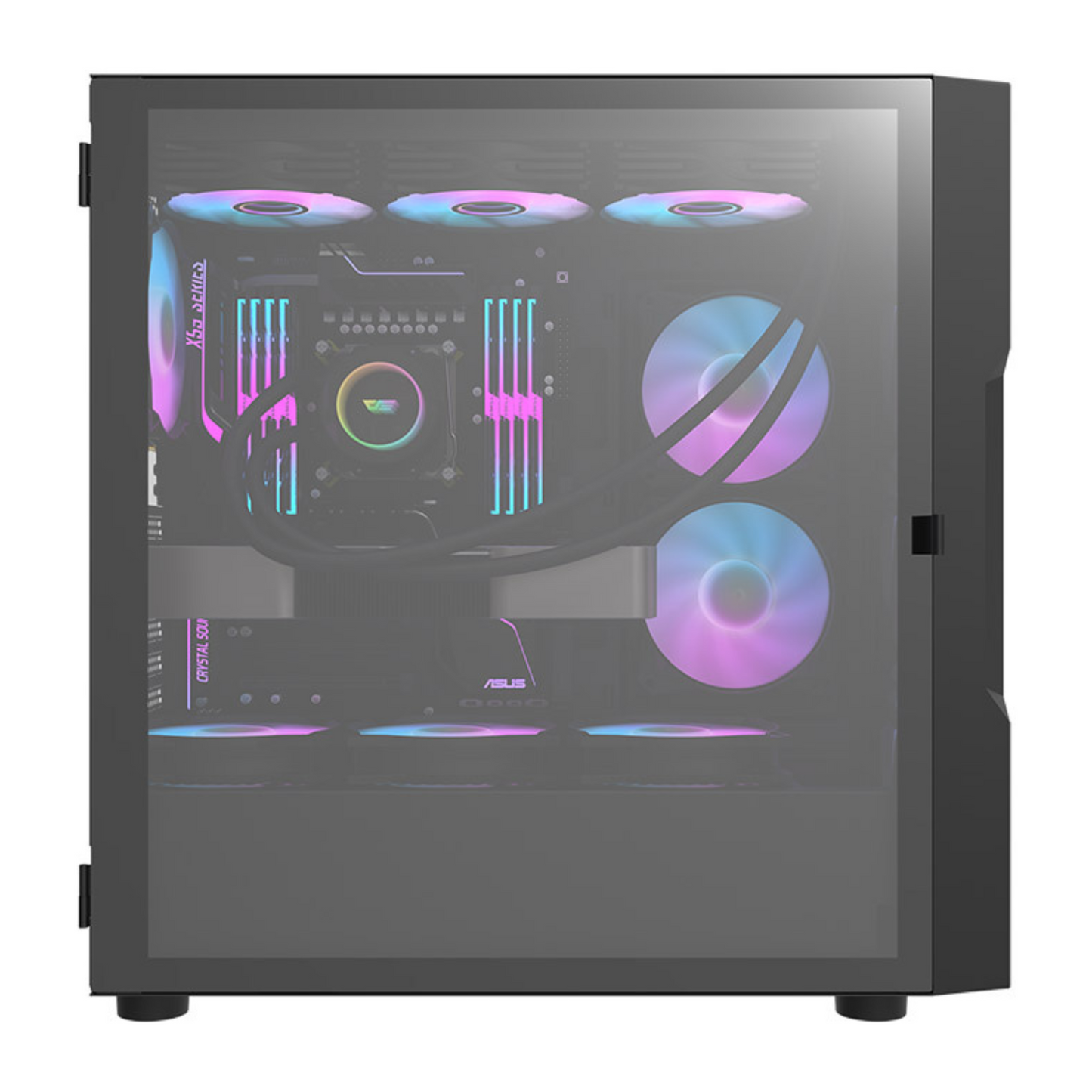 Gabinete DarkFlash DK431 (4 coolers) Negro/Blanco