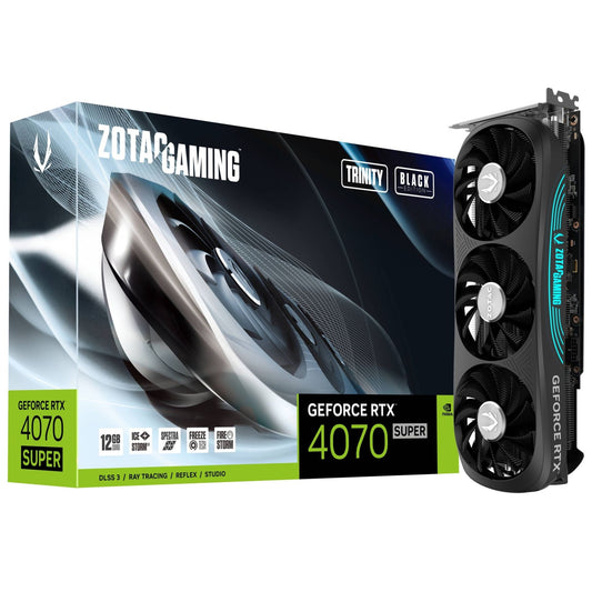 Placa de Video ZOTAC Gaming RTX 4070 SUPER 12GB GDDR6X Trinity Black Edition