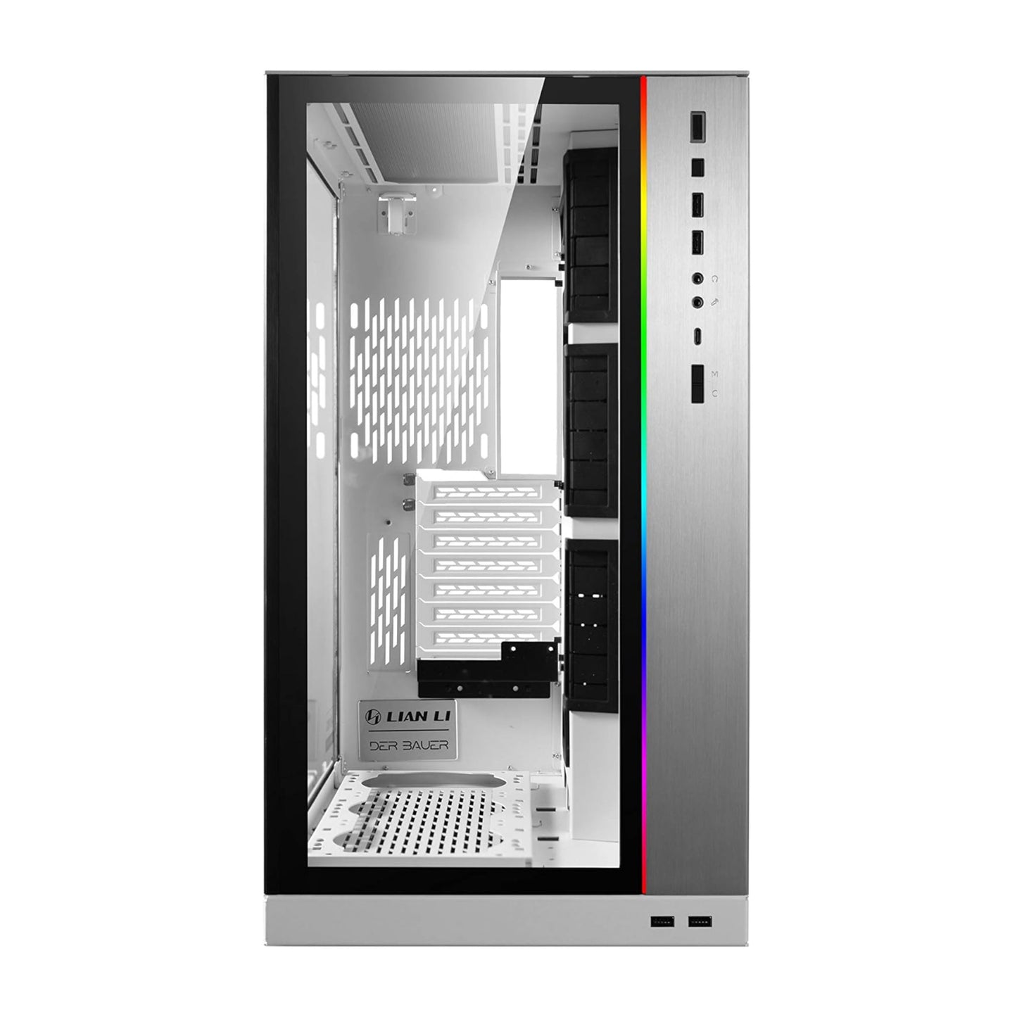 Gabinete Lian Li O11 Dynamic XL Rog Certified RGB Negro/Silver/Blanco