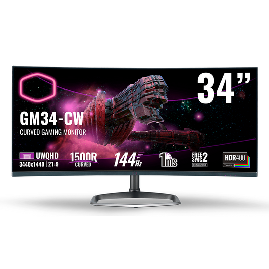 Monitor Cooler Master 34" WQHD 144Hz 1ms Curvo