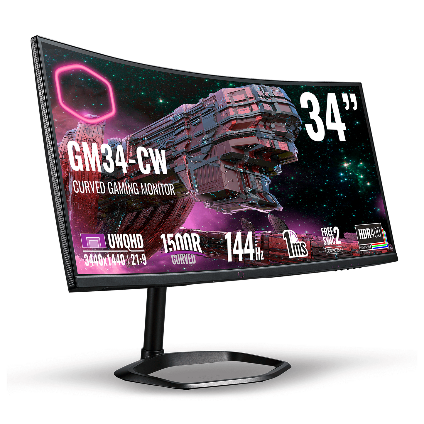 Monitor Cooler Master 34" WQHD 144Hz 1ms Curvo